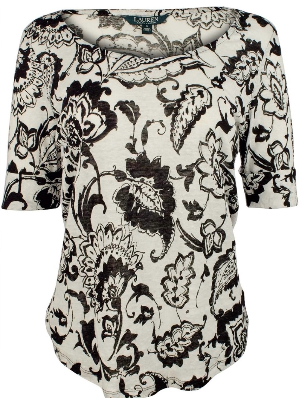 Ralph Lauren Linen Paisley Top